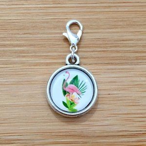 Planner charm Flamingo Glass Cabochon